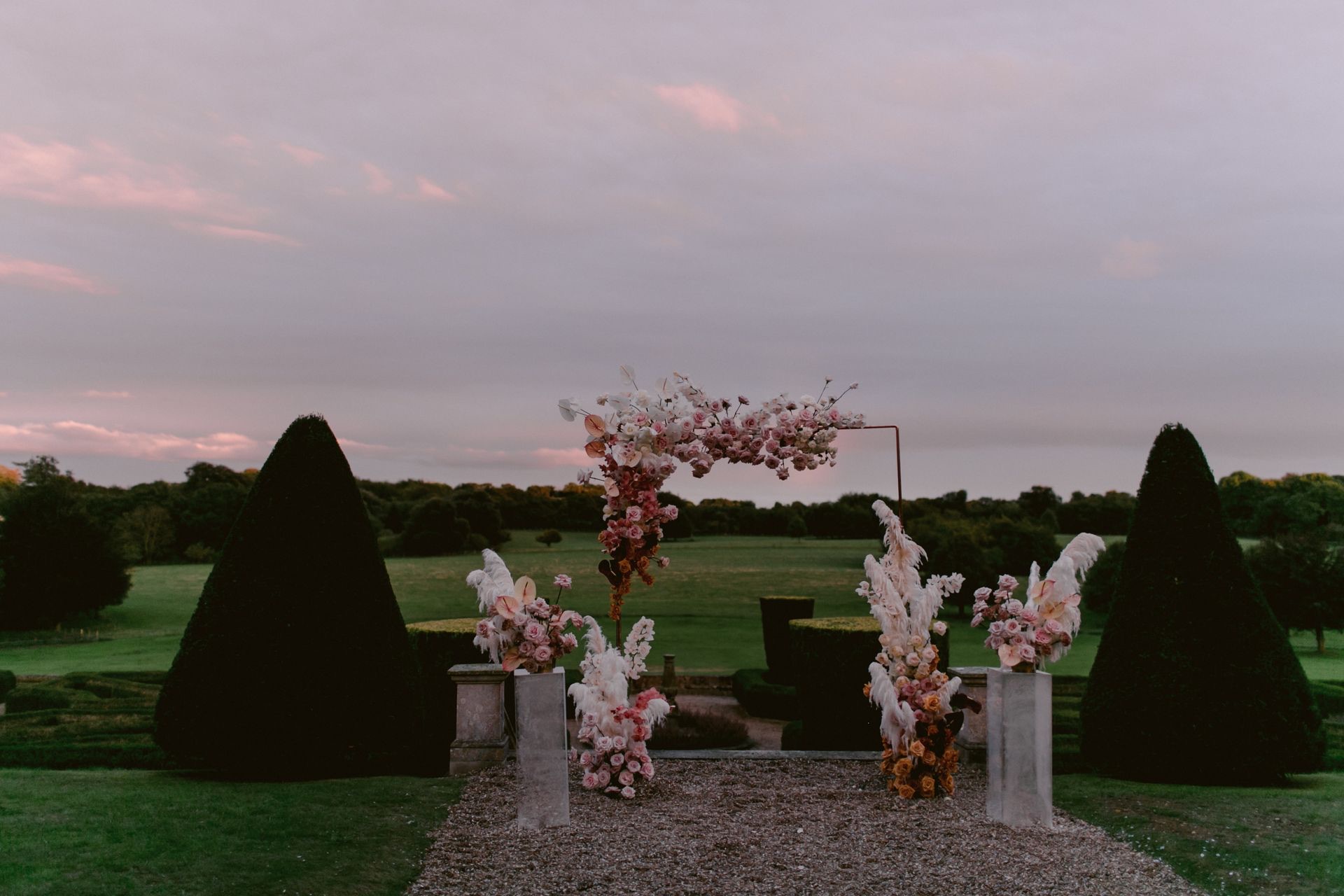 Ceremony arch setup