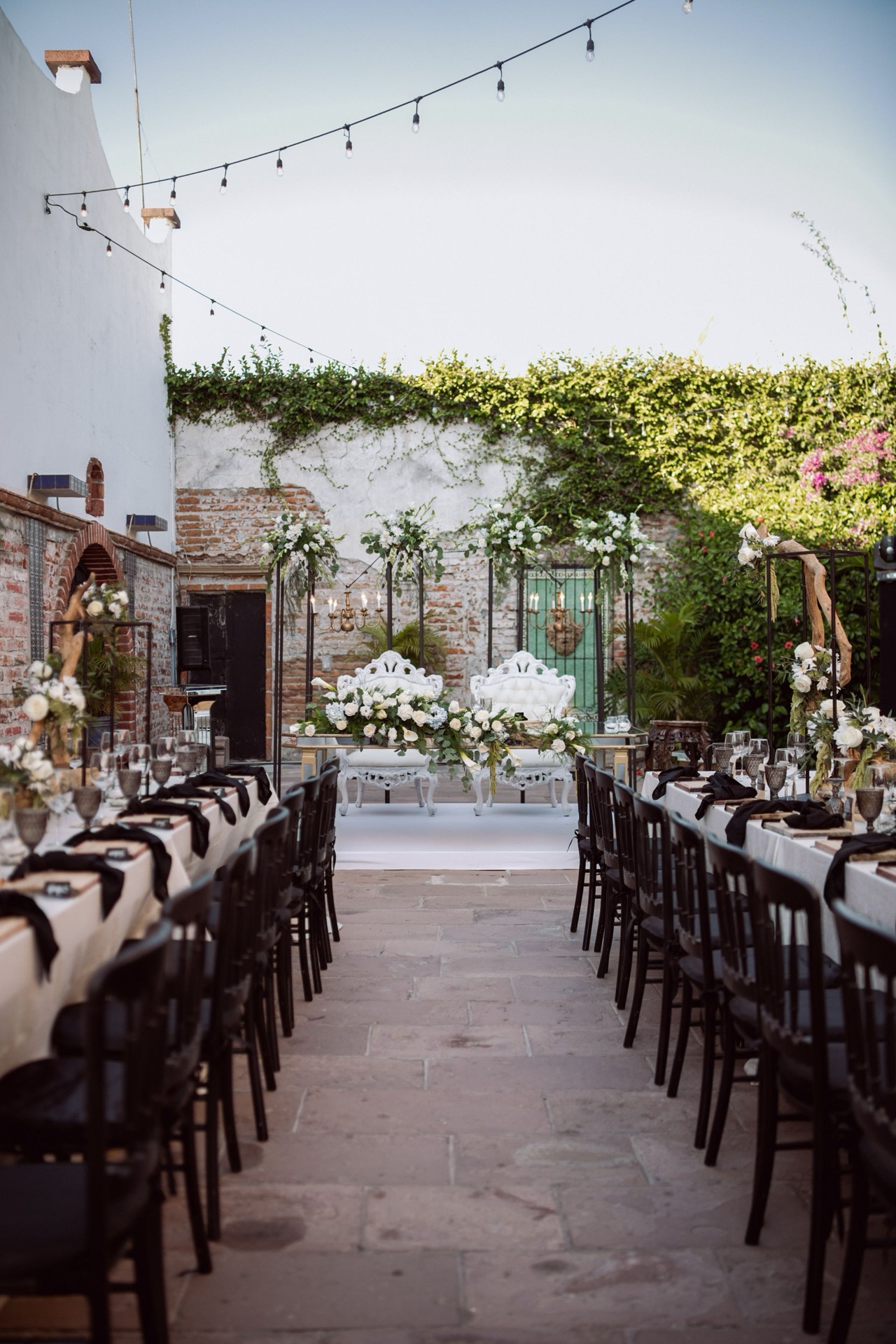 Outdoor reception tables